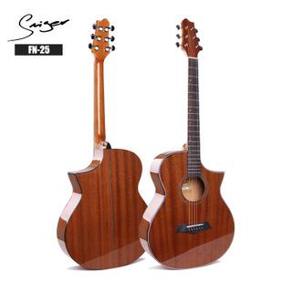 40寸民谣亮光 fn-25 全沙比利木吉他吉他批发 乐器工厂直销